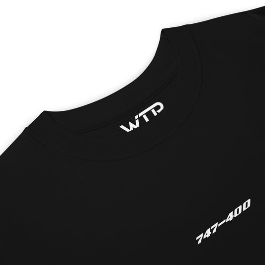 Boeing 747-400 British Airways Variant Hand-Drawn Black T-Shirt
