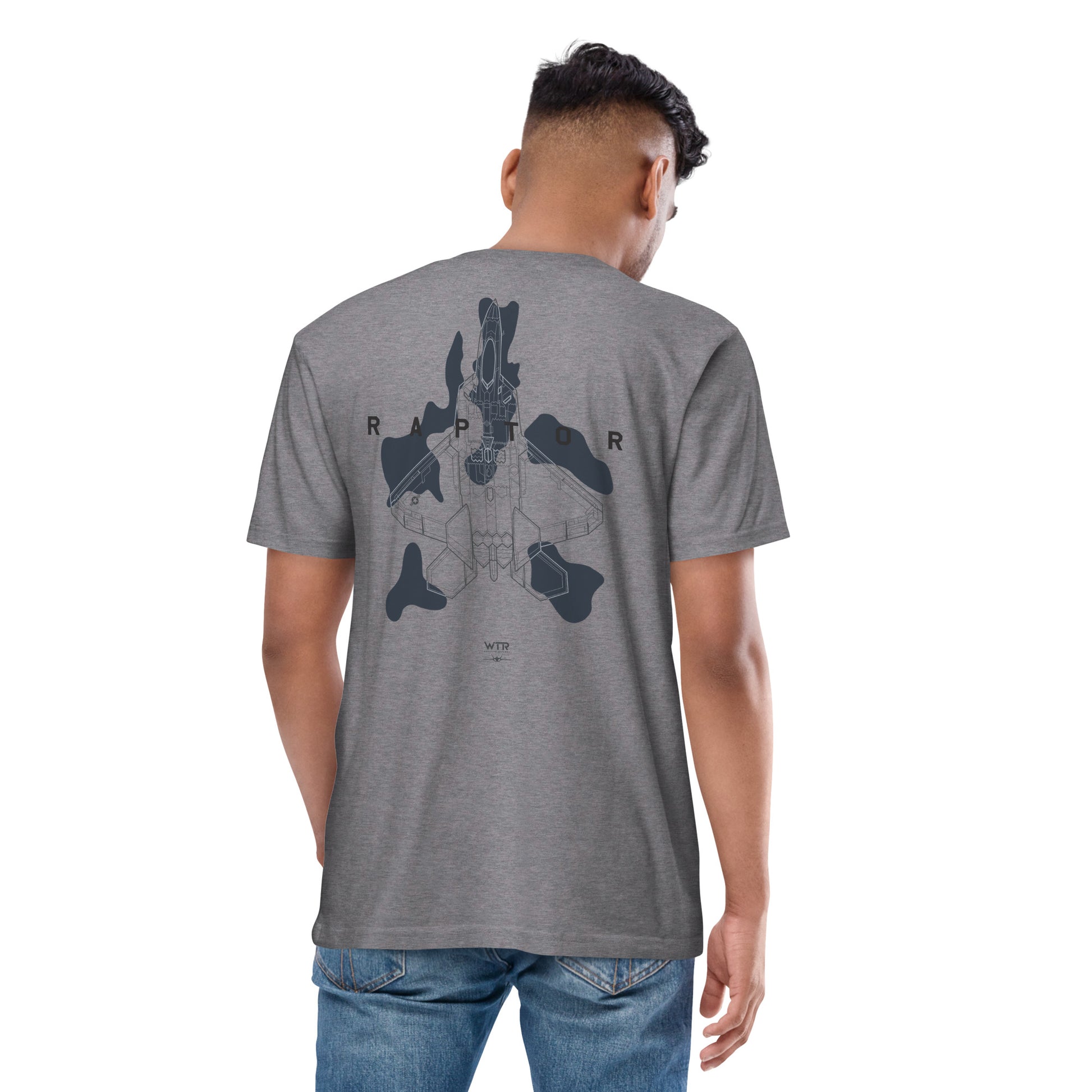 Lockheed Martin F-22 Raptor - Camo Study - Heavyweight Carbon Grey T-shirt