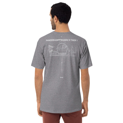 TIGER 1 - PANZERKAMPFWAGEN VI TIGER — hand-drawn artwork printed on heavyweight T-shirt.