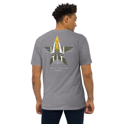 NORTH AMERICAN P-51D MUSTANG - 'FEROCIOUS FRANKIE' — hand-drawn artwork printed on premium T-shirt.