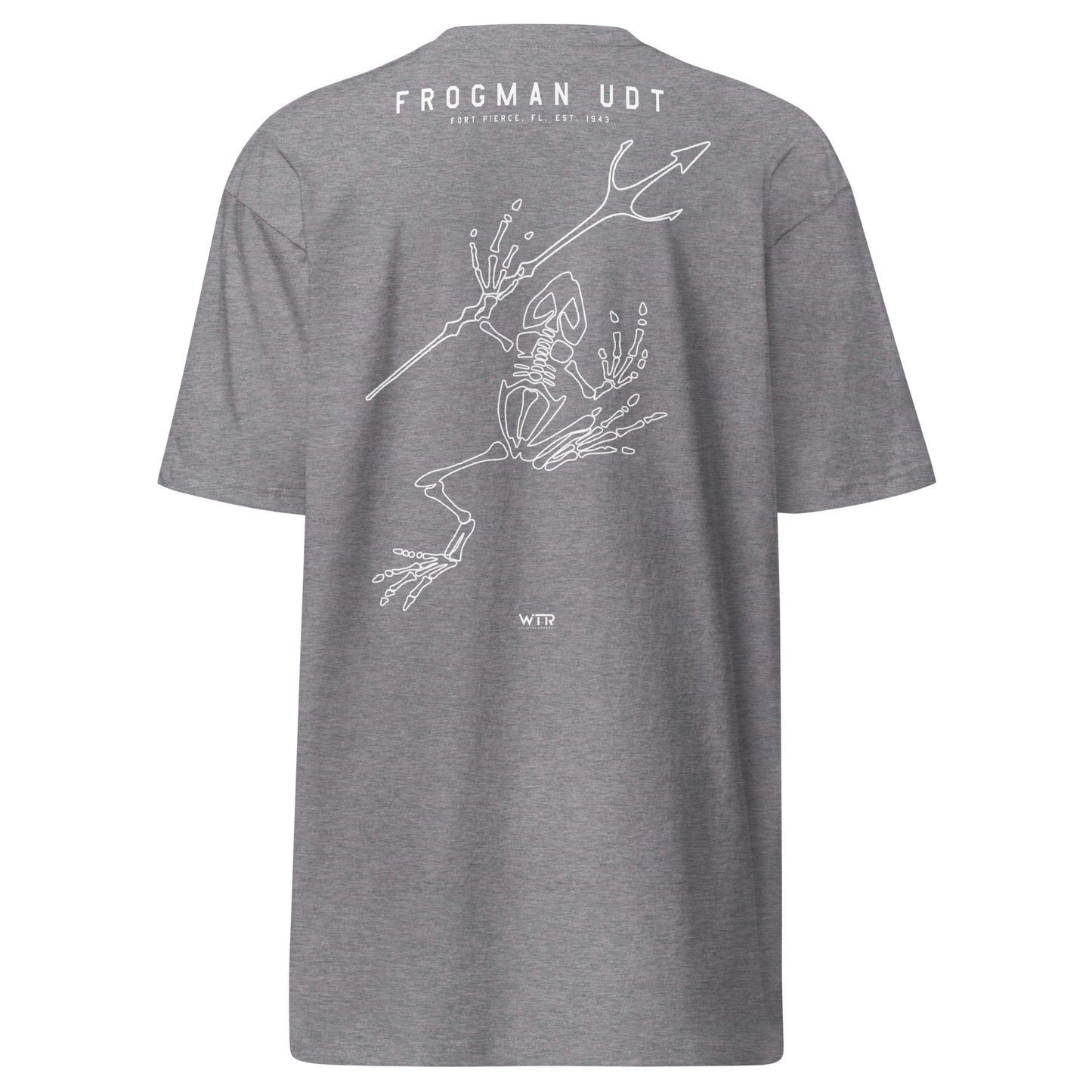 US NAVY UNDERWATER DEMOLITION TEAM UDT - FROGMAN — hand-drawn artwork printed on heavyweight T-shirt; US Navy.