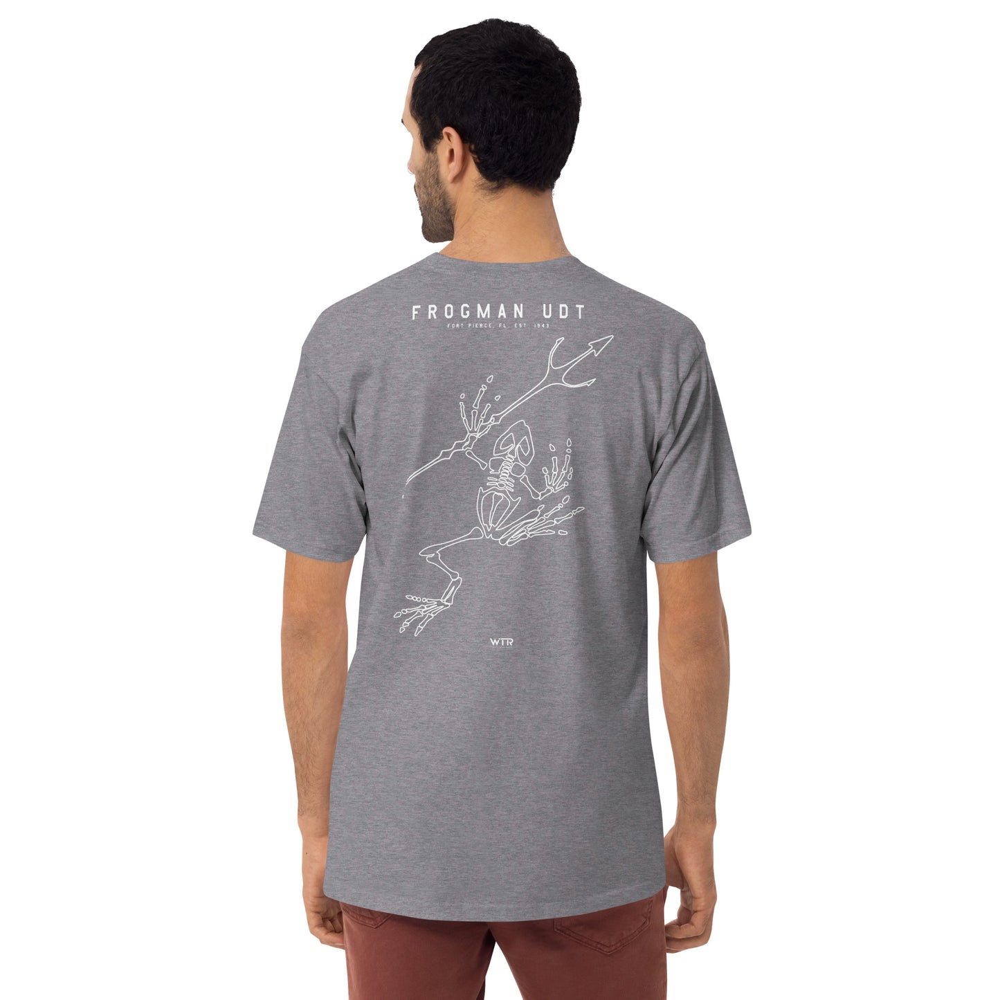 US NAVY UNDERWATER DEMOLITION TEAM UDT - FROGMAN — hand-drawn artwork printed on heavyweight T-shirt; US Navy.