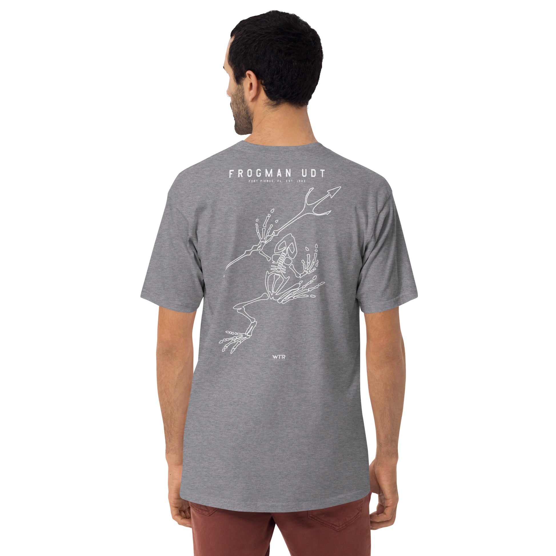 US NAVY UNDERWATER DEMOLITION TEAM UDT - FROGMAN — hand-drawn artwork printed on heavyweight T-shirt; US Navy.