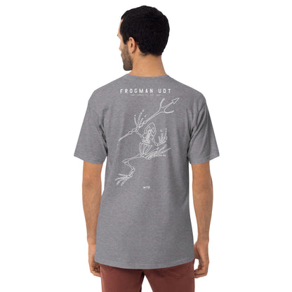 US NAVY UNDERWATER DEMOLITION TEAM UDT - FROGMAN — hand-drawn artwork printed on heavyweight T-shirt; US Navy.
