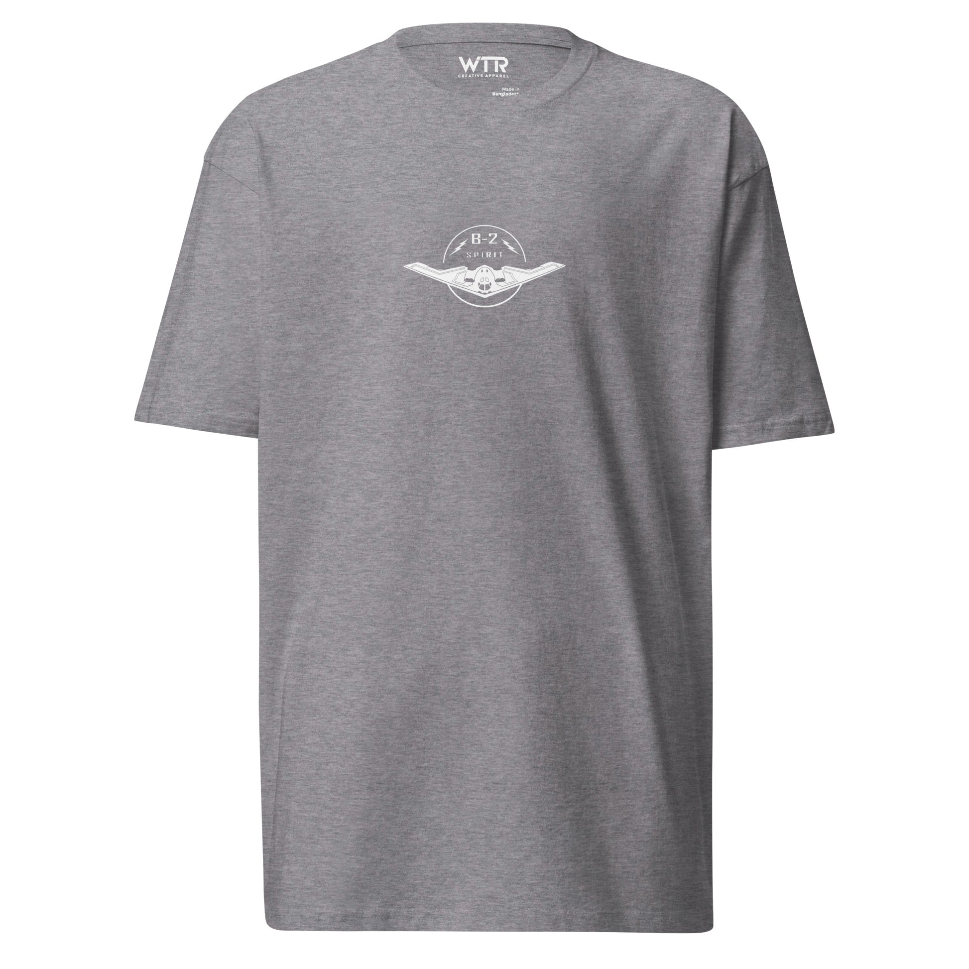 NORTHROP GRUMMAN B-2 SPIRIT — hand-drawn STEALTH BOMBER artwork printed on heavyweight T-shirt.