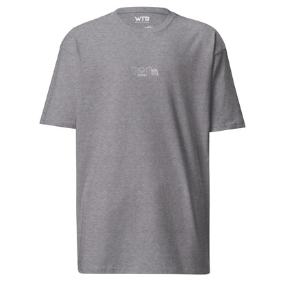 Hand-drawn technical schematic of the Colt M4A1 US Infantry battle rifle printed on a premium t-shirt.