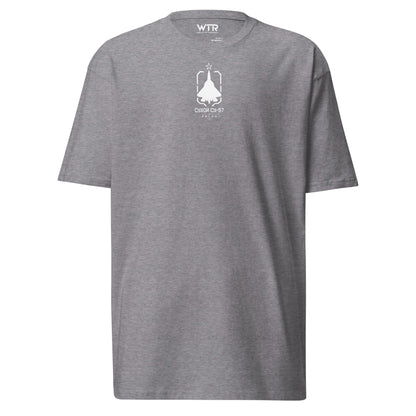 Hand-drawn front nose canopy study of the Sukhoi Su-57 Felon printed on a premium t-shirt.