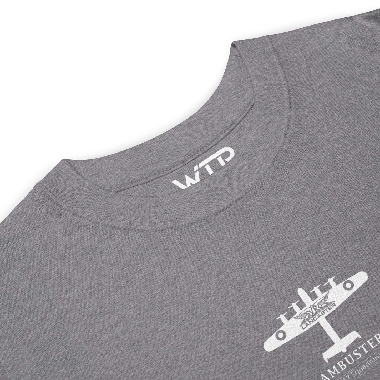 Avro Lancaster Bomber Hand-Drawn Carbon Grey T-Shirt