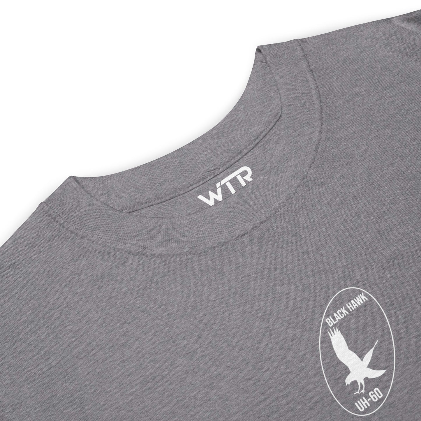 SIKORSKY UH-60M BLACK HAWK — hand-drawn MILITARY HELICOPTER artwork printed on heavyweight T-shirt.