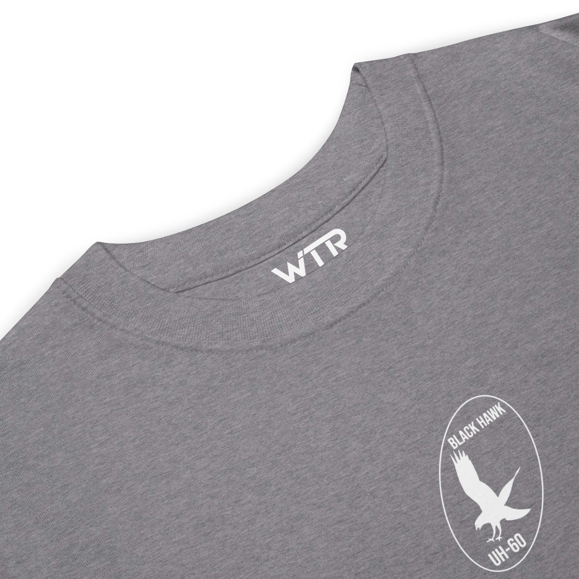 SIKORSKY UH-60M BLACK HAWK — hand-drawn MILITARY HELICOPTER artwork printed on heavyweight T-shirt.