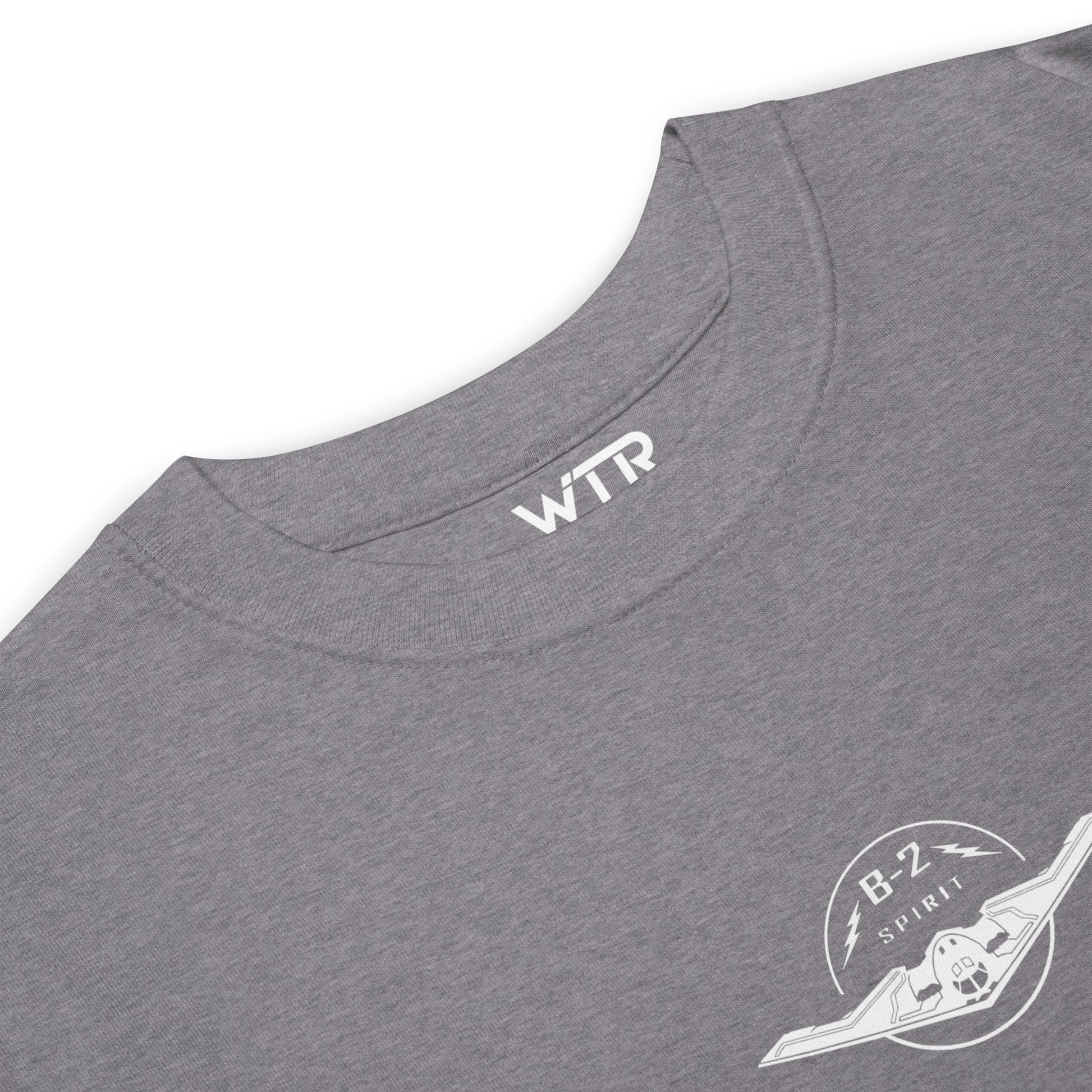 NORTHROP GRUMMAN B-2 SPIRIT — hand-drawn STEALTH BOMBER artwork printed on heavyweight T-shirt.