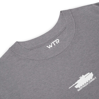 KRAUSS-MAFFEI LEOPARD 2 A7V TANK — hand-drawn artwork printed on heavyweight T-shirt.