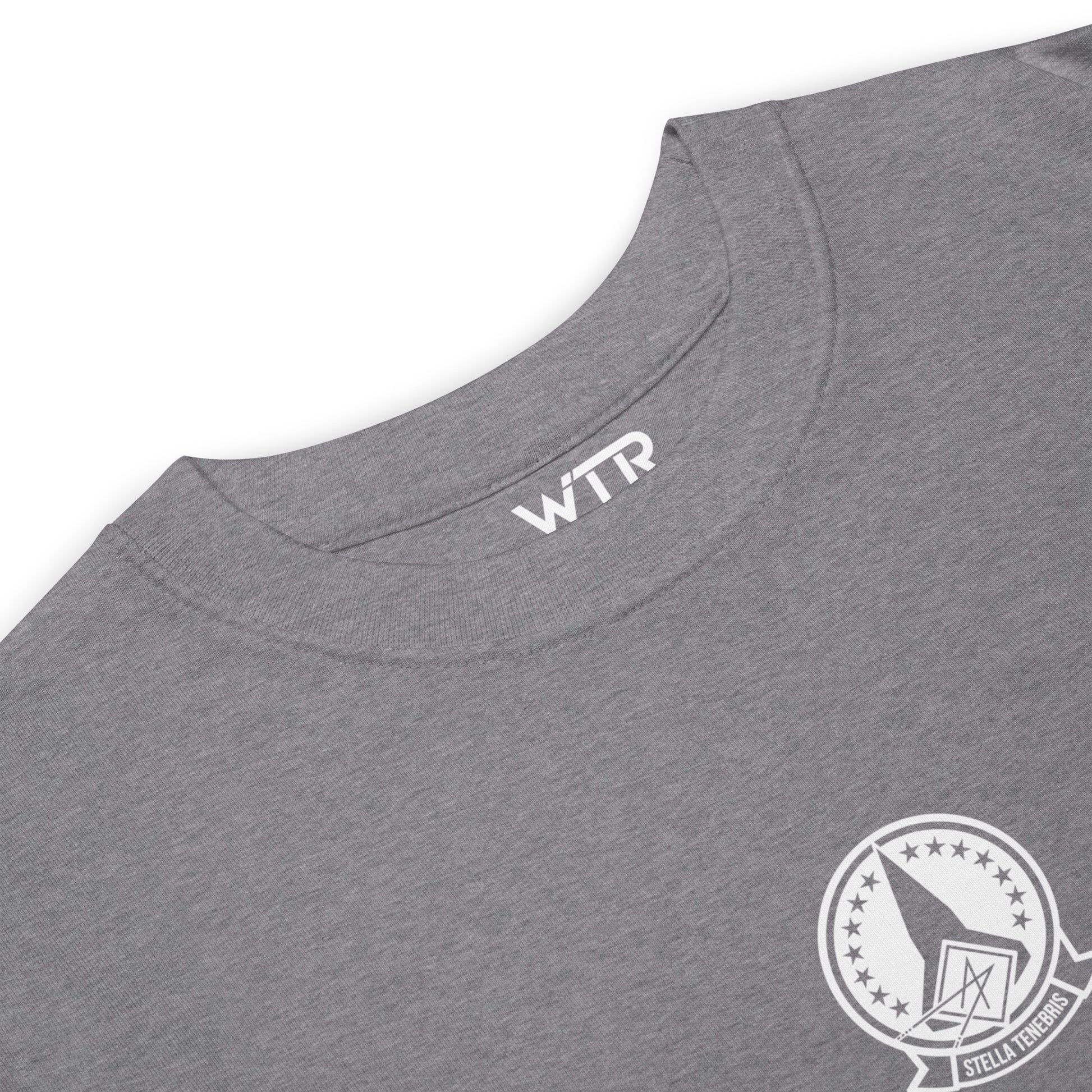 Hand-drawn schematic of the LOCKHEED MARTIN SKUNK WORKS SR-72 DARKSTAR printed on a heavyweight T-shirt.