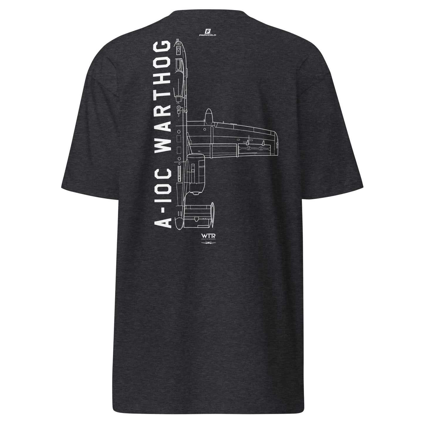 Fairchild Republic A-10C Warthog Hand-Drawn Charcoal T-Shirt