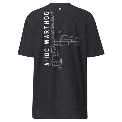 Fairchild Republic A-10C Warthog Hand-Drawn Charcoal T-Shirt