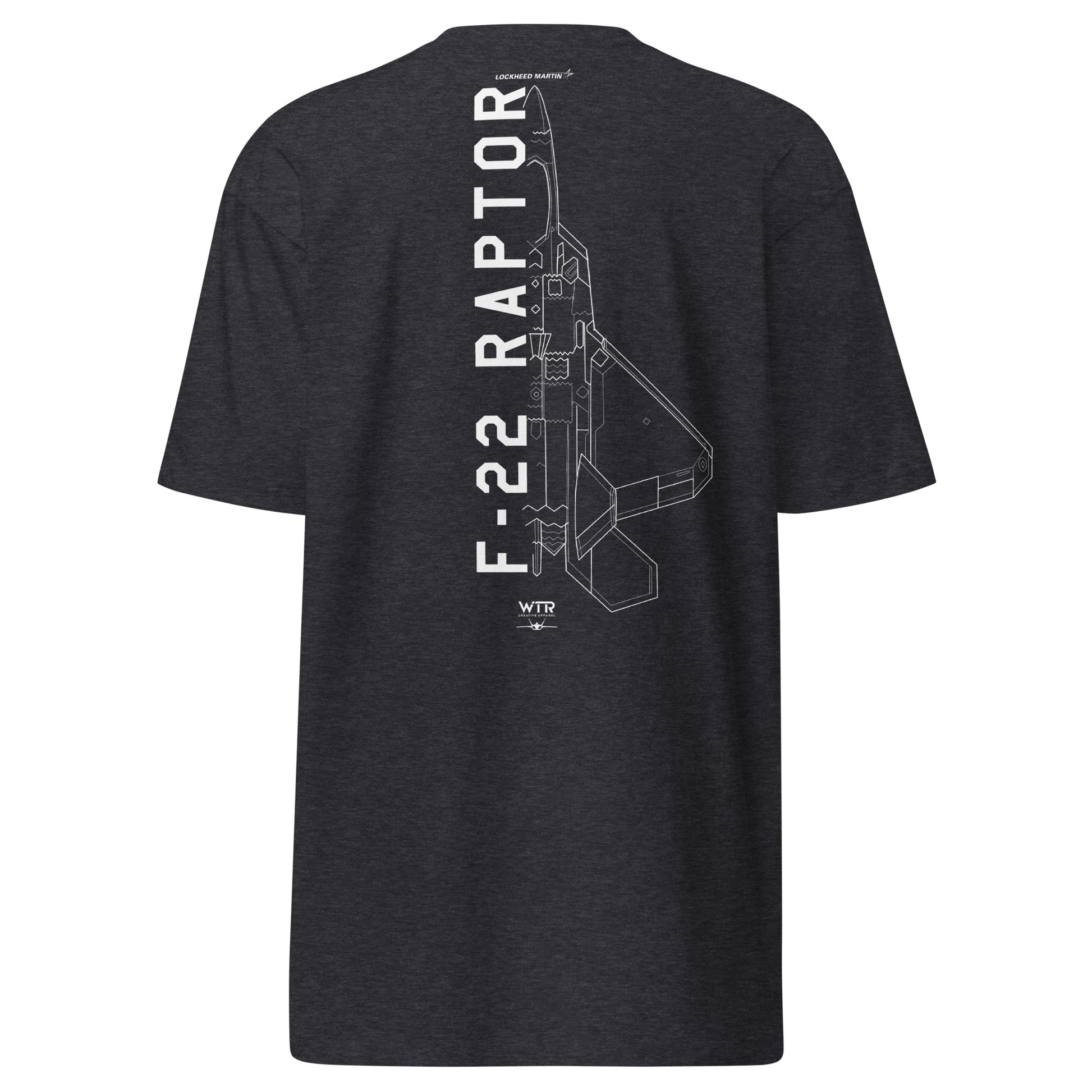 Lockheed Martin F-22 Raptor Hand-Drawn Charcoal T-Shirt