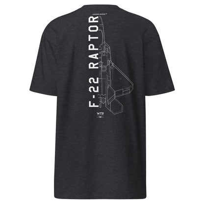 Lockheed Martin F-22 Raptor Hand-Drawn Charcoal T-Shirt