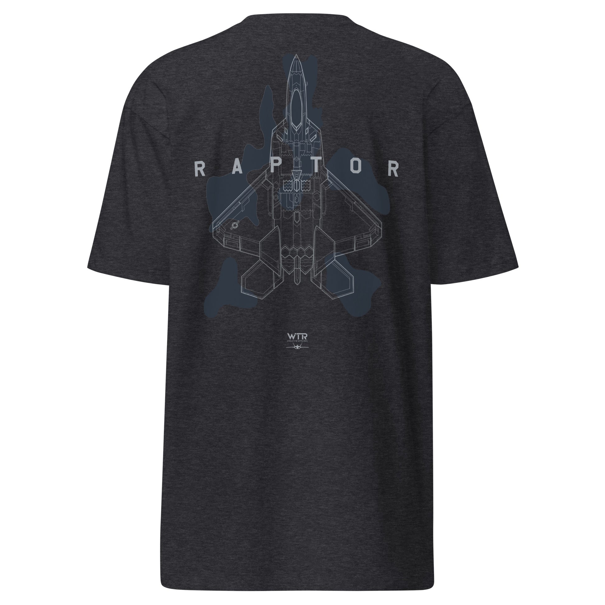 LOCKHEED MARTIN F-22 RAPTOR - FULL SCHEMATIC CAMO STUDY — HEAVYWEIGHT T-SHIRT artwork.