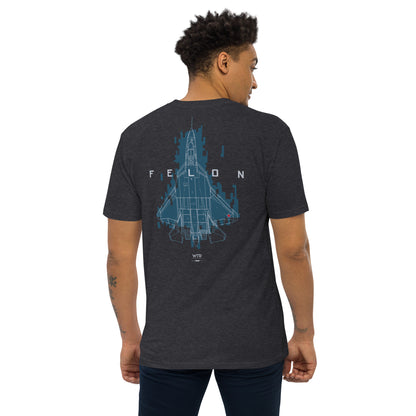 Sukhoi Su-57 T-50 Felon Camouflage Study– Hand-drawn Heavyweight Charcoal T-shirt.