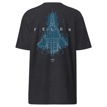 Sukhoi Su-57 T-50 Felon Camouflage Study– Hand-drawn Heavyweight Charcoal T-shirt.