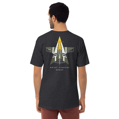 NORTH AMERICAN P-51D MUSTANG - 'FEROCIOUS FRANKIE' — hand-drawn artwork printed on premium T-shirt.