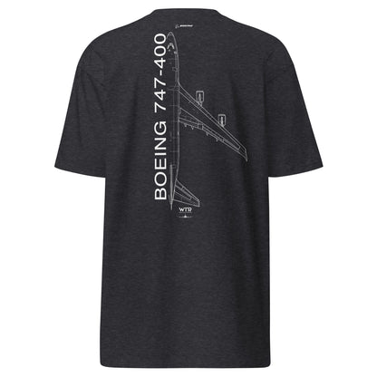 BOEING 747-400 JUMBO EDITION — hand-drawn artwork printed on heavyweight T-shirt.