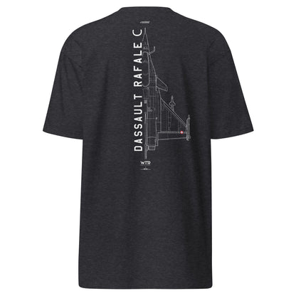 DASSAULT RAFALE C - AIR SUPREMACY — hand-drawn artwork printed on heavyweight T-shirt; RAF.