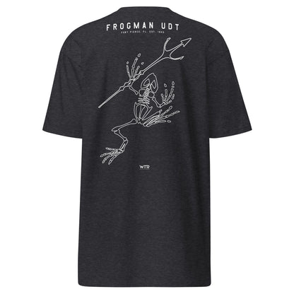 US NAVY UNDERWATER DEMOLITION TEAM UDT - FROGMAN — hand-drawn artwork printed on heavyweight T-shirt; US Navy.