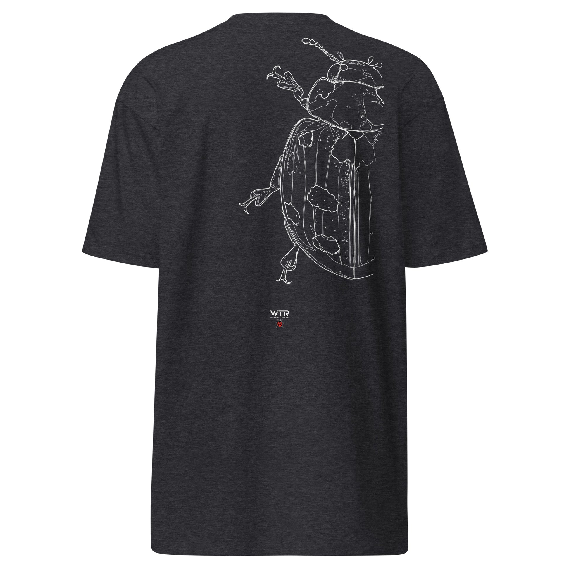 Hand-drawn biological schematic of the Coccinella Septempunctata Seven-spot Ladybird on a premium t-shirt.