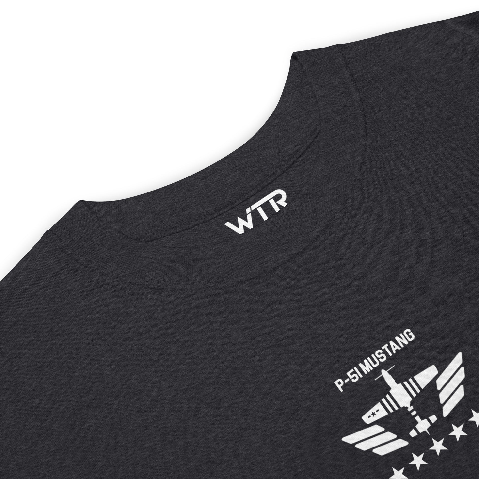 North American P-51D Mustang Hand-Drawn Charcoal T-Shirt