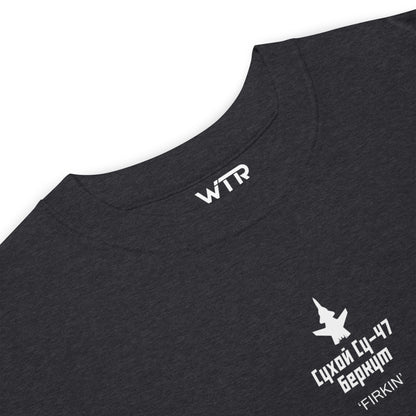 SUKHOI SU-47 BERKUT GOLDEN EAGLE — hand-drawn artwork printed on heavyweight T-shirt.