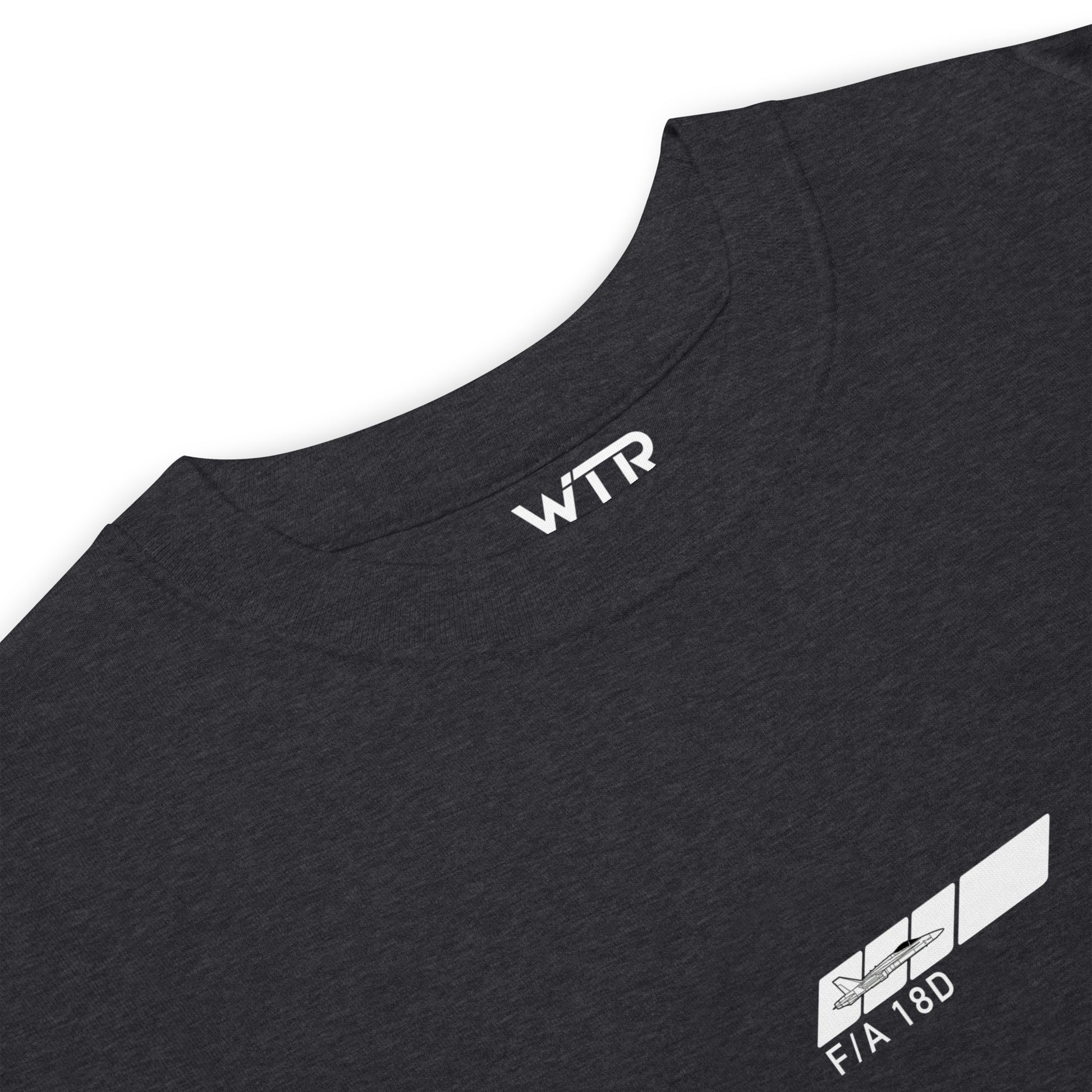 MCDONNELL DOUGLAS F/A-18D HORNET — hand-drawn schematic artwork printed on heavyweight T-shirt.