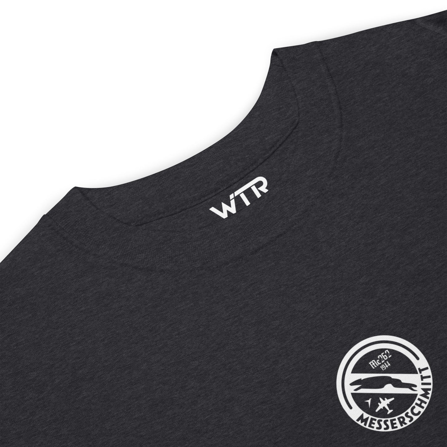 MESSERSCHMITT ME-262 JET FIGHTER — hand-drawn schematic artwork printed on heavyweight T-shirt.