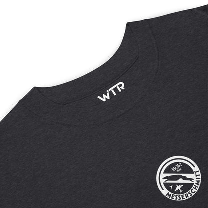 MESSERSCHMITT ME-262 JET FIGHTER — hand-drawn schematic artwork printed on heavyweight T-shirt.