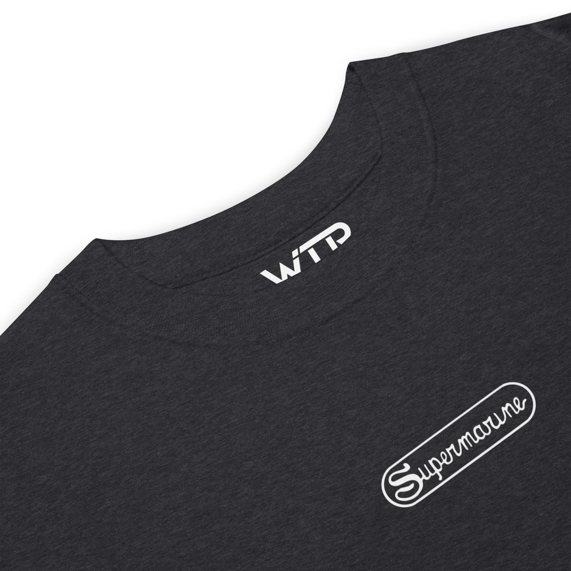 Hand-drawn technical camouflage study of the Supermarine Spitfire MK I WWII fighter on a premium t-shirt.
