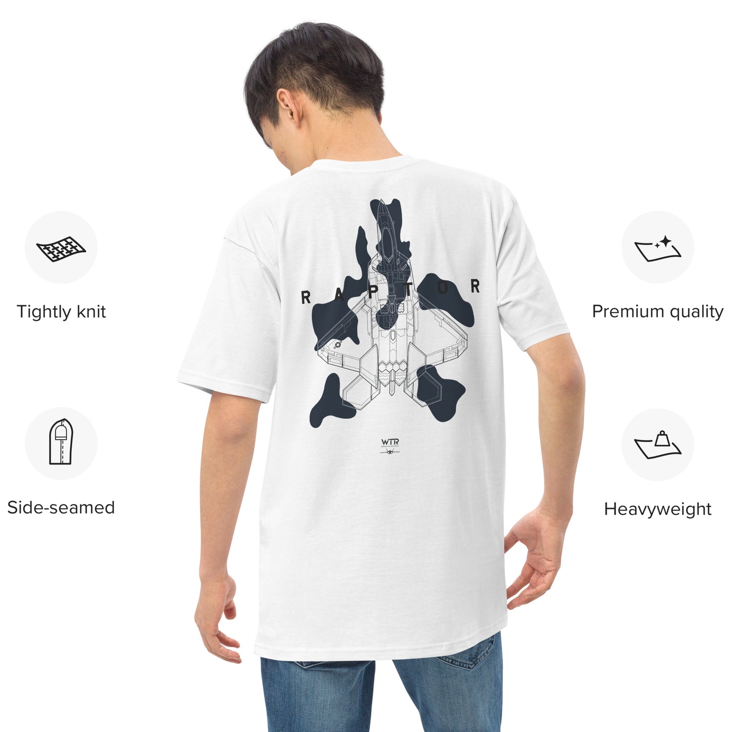 Lockheed Martin F-22 Raptor - Camo Study - Heavyweight White T-shirt