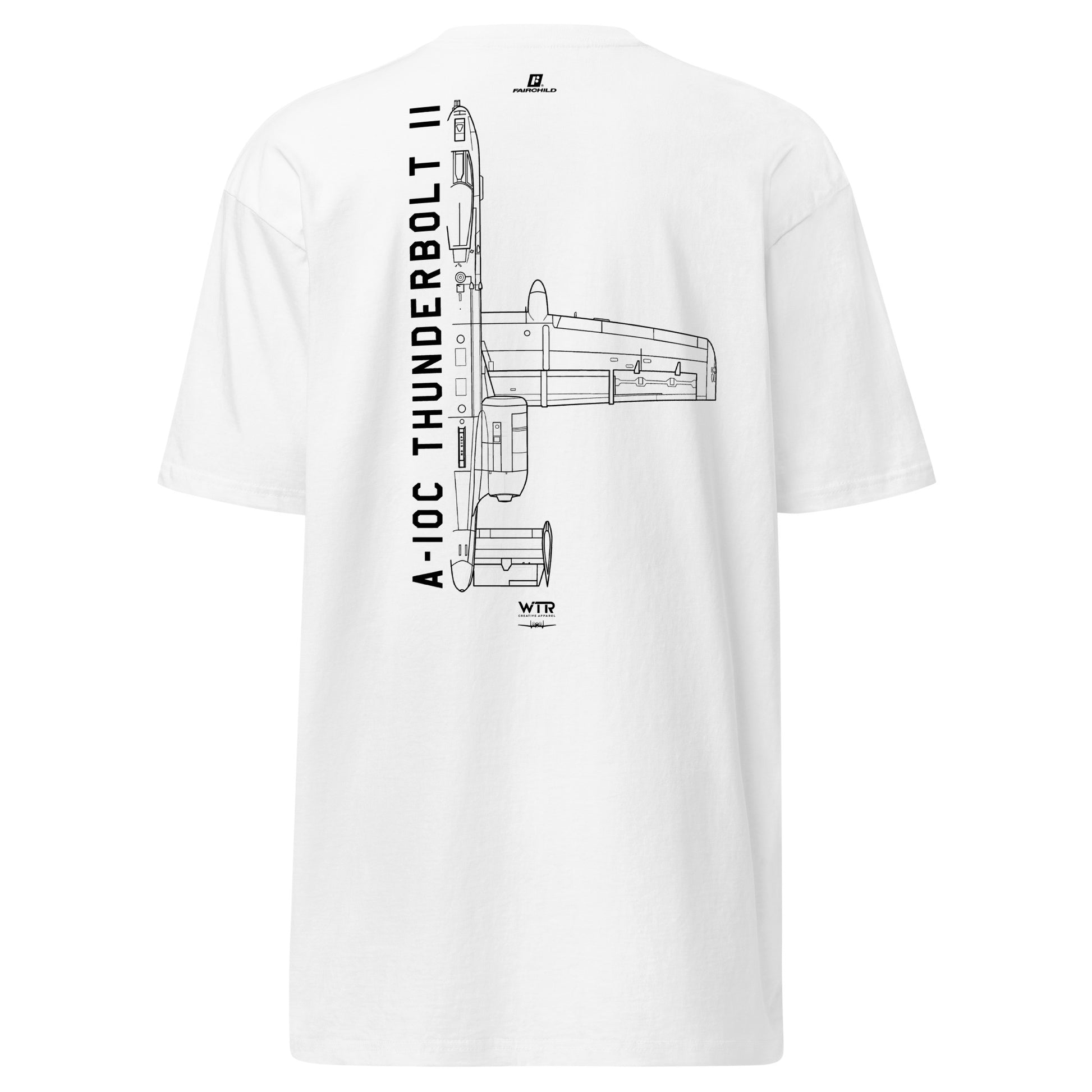 Fairchild Republic A-10C Thunderbolt II Hand-Drawn White T-Shirt