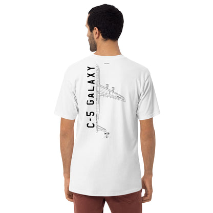 Lockheed Martin C-5 Galaxy Hand-Drawn White T-Shirt