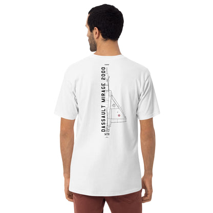 Dassault Mirage 2000 Hand-Drawn White T-Shirt