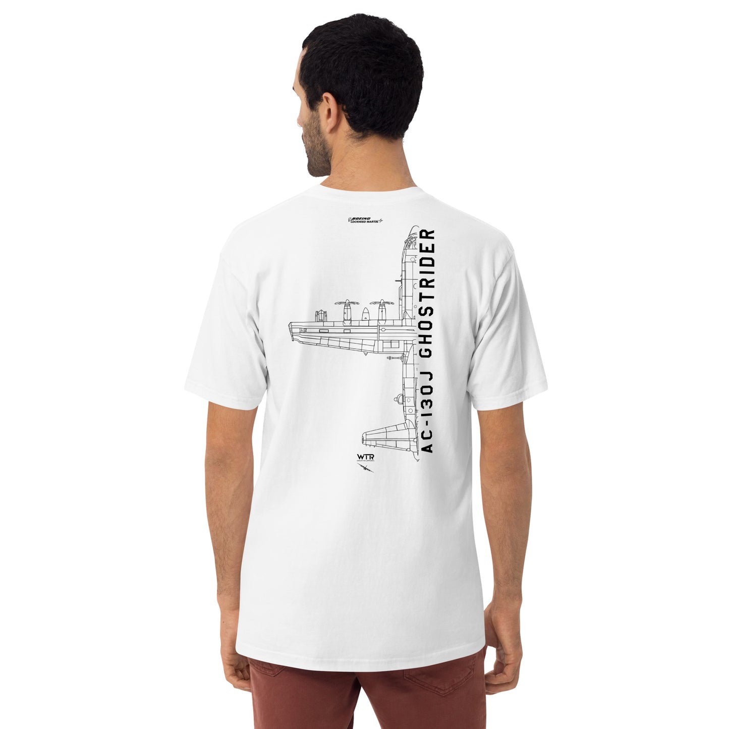 Lockheed Martin AC-130J Ghostrider Gunship Hand-Drawn White T-Shirt