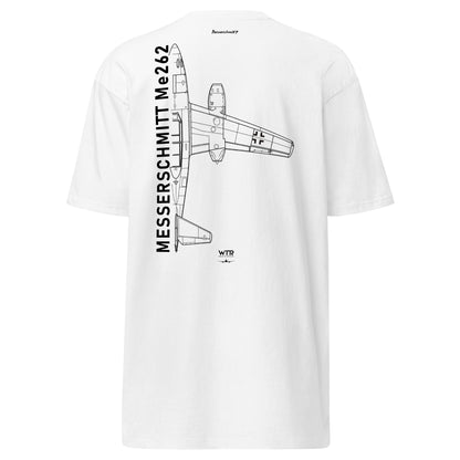 Messerschmitt Me-262 Jet Fighter Hand-Drawn White T-Shirt