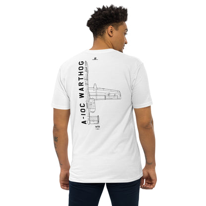 Fairchild Republic A-10C Warthog Hand-Drawn White T-Shirt