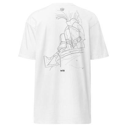 Spartan Warrior Come and Get Them Leonidas Hand-Drawn White T-Shirt