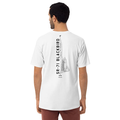 Lockheed Martin SR-71 Blackbird Hand-Drawn White T-Shirt
