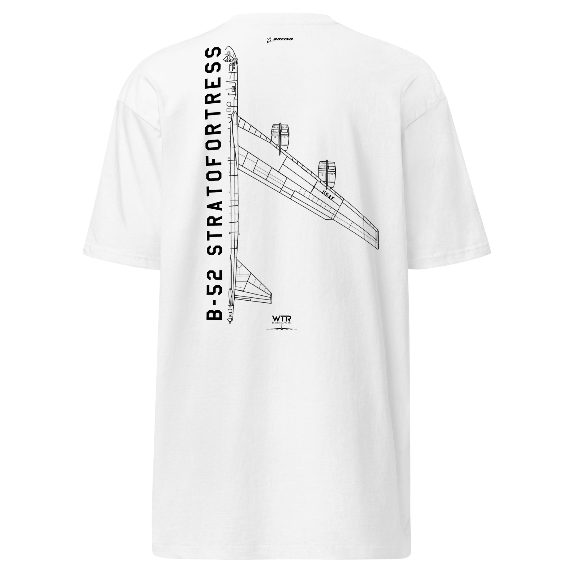 Boeing B-52 Stratofortress Hand-Drawn White T-Shirt