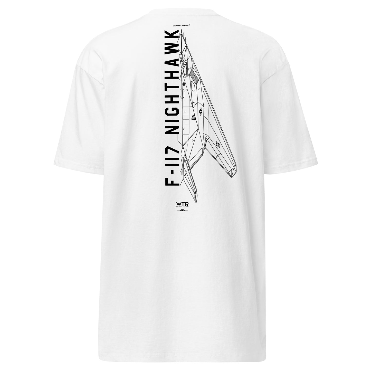 Lockheed Martin F-117 Nighthawk Hand-Drawn White T-Shirt
