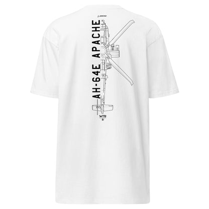 Boeing AH-64E Apache Guardian Hand-Drawn White T-Shirt
