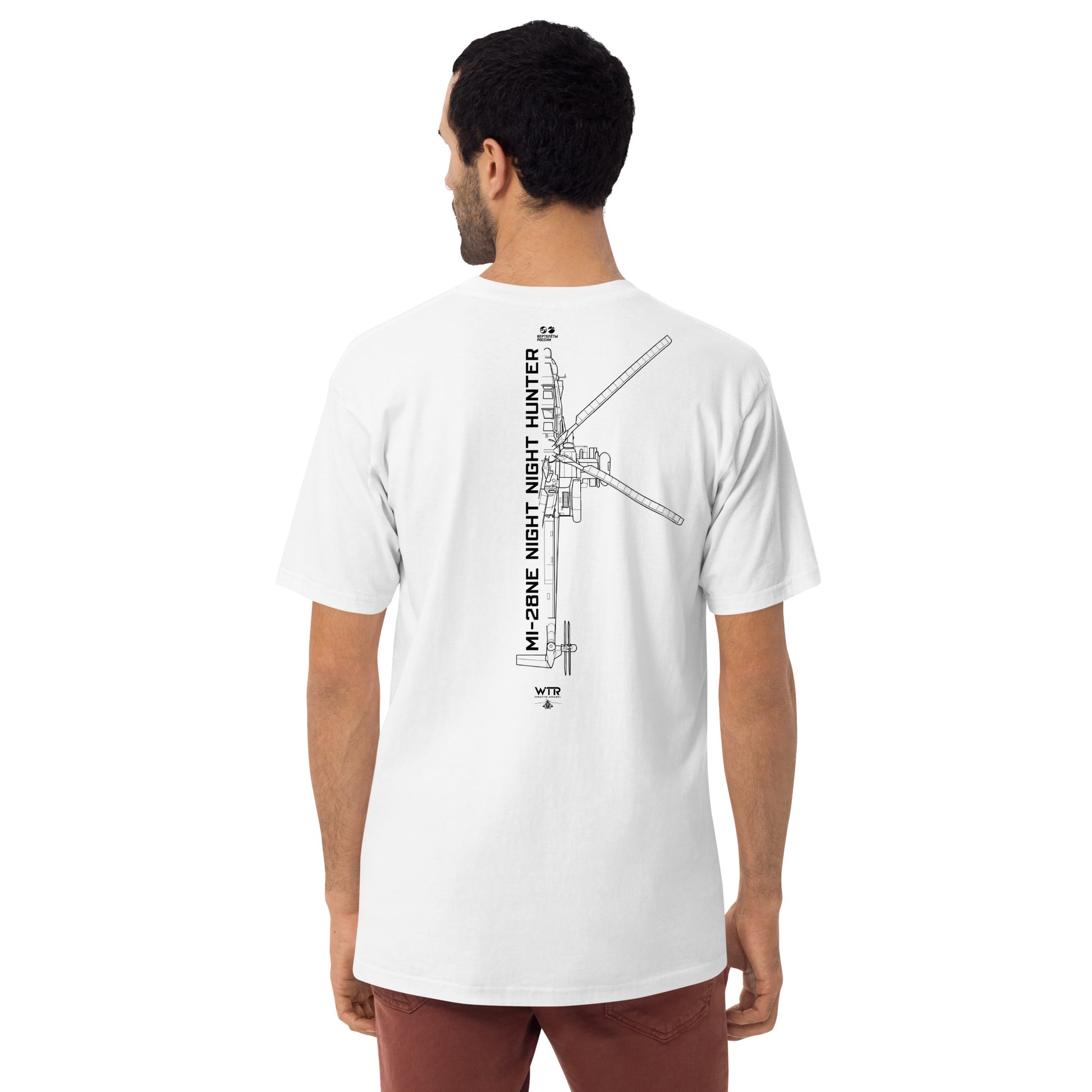 Mil Mi-28NE Night Hunter Hand-Drawn White T-Shirt