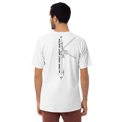 Mil Mi-28NE Night Hunter Hand-Drawn White T-Shirt