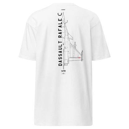 Dassault Rafale C Hand-Drawn White T-Shirt